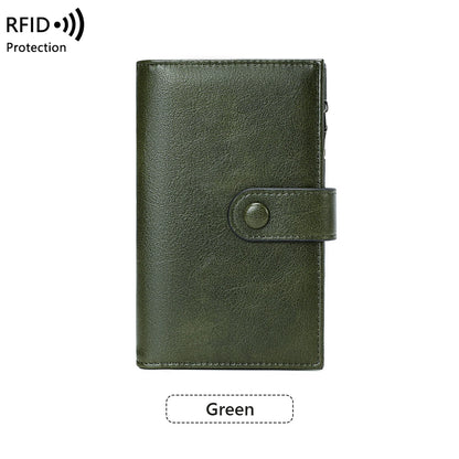 RFID Blocking Women's Trifold Leather Clutch Wallet