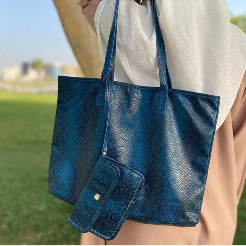 Large Capacity Women's Tote Bag – Exotic Texture Shoulder Handbag