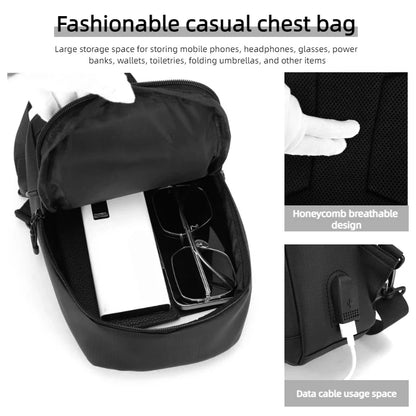 Sling Chest Bag for Men with USB Port – Crossbody Pack