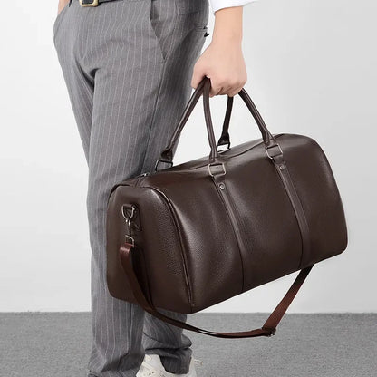Leather Duffle Bag for Men – Large Capacity Travel Weekender