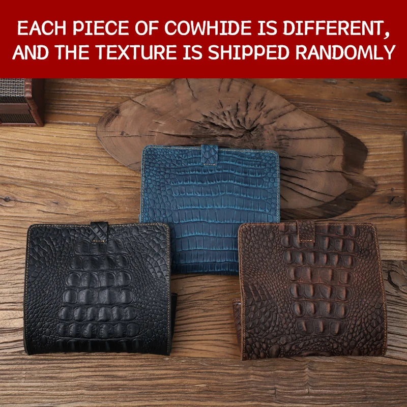 Genuine Leather Sunglasses Case – Handmade Crocodile Pattern Eyewear Holder
