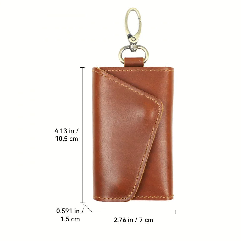 Crazy Horse Leather Key Case Wallet – Cowhide Car Key Holder