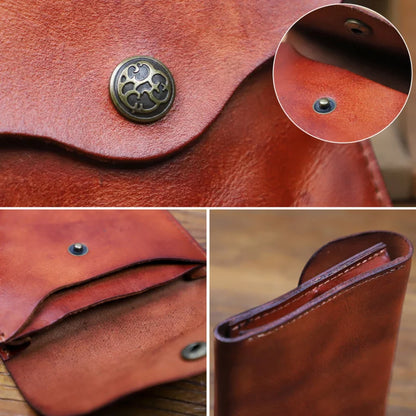 Slim Minimalist Leather Wallet – Handmade Card & Coin Holder for Men & Women