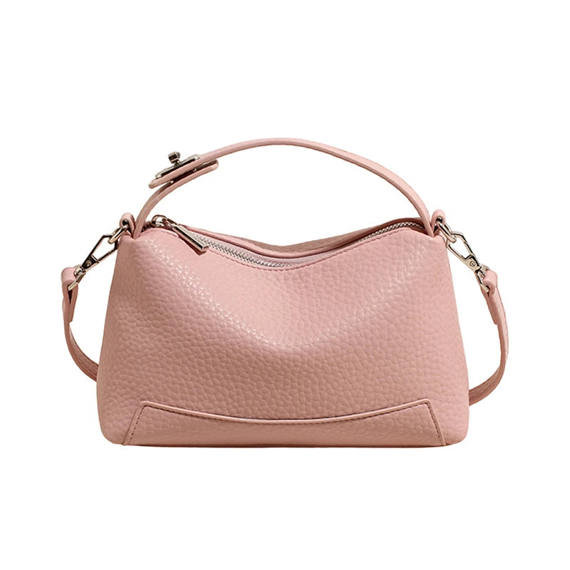 Soft Leather Shoulder Bag – Women's Crossbody Handbag with Charm
