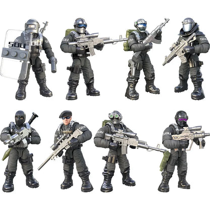 Military Army SWAT Soldier Figures Building Blocks for Kids