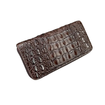 Crocodile Leather Men's Long Wallet – Luxury Zipper Clutch