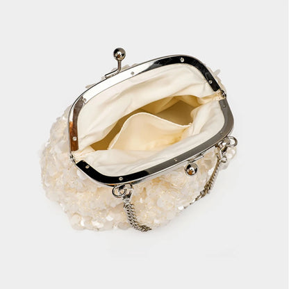 Sequin Kiss Lock Clutch Bag – Women's Elegant Evening Shoulder Bag
