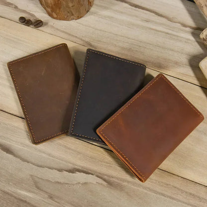 RFID Genuine Leather Card Holder Wallet – Slim Mini Bifold for Men & Women