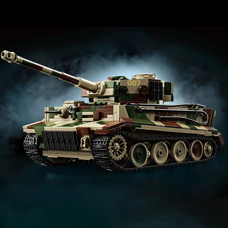 Tiger Tank MOC Building Blocks – 1:28 Scale WWII Army Model Set