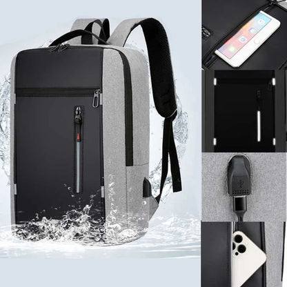 Waterproof Laptop Backpack – 15.6" USB Charging Business Travel Bag
