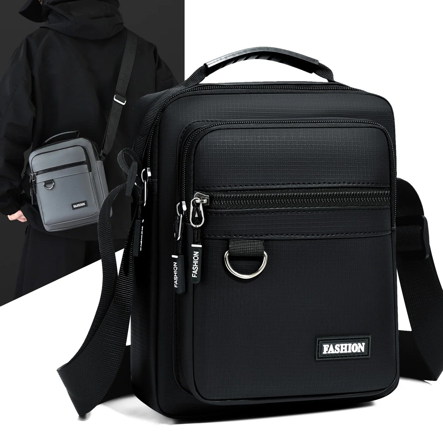 Men's Messenger Shoulder Bag – Lightweight Oxford Crossbody