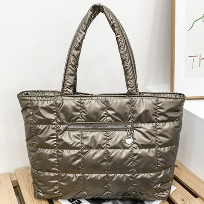 Quilted Puffer Tote Bag – Large Capacity Women's Shoulder Bag