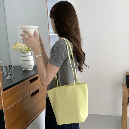 Nylon Bucket Bag for Women – Soft Shoulder Tote Handbag