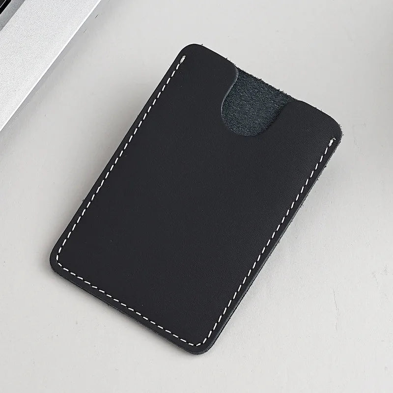 Slim Genuine Leather Card Holder – Ultra-Thin Cowhide Wallet