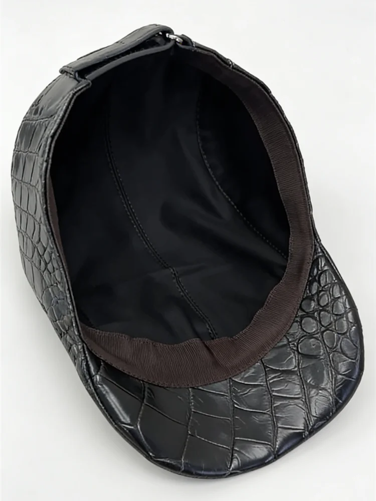 Men's Genuine Crocodile Leather Beret Cap – Luxury Hat