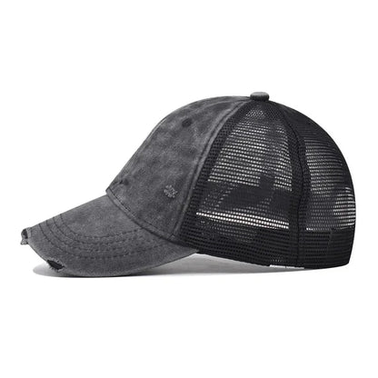 Vintage Washed Mesh Baseball Cap – Unisex UV Protection Hat