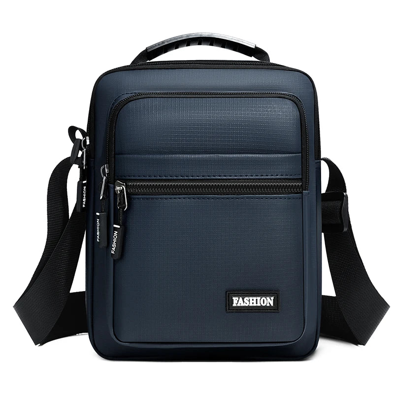 Men's Oxford Shoulder Bag – Multi-Pocket Messenger Handbag