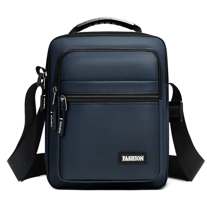 Men's Oxford Shoulder Bag – Multi-Pocket Messenger Handbag