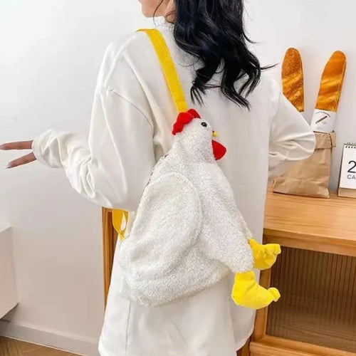 Cute Chicken Plush Crossbody Bag – Novelty Hen Purse