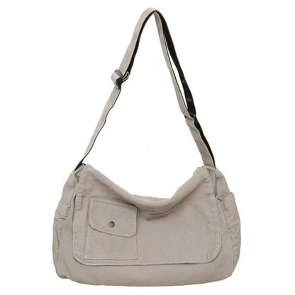 Canvas Crossbody Messenger Bag – Large Capacity Shoulder Bag