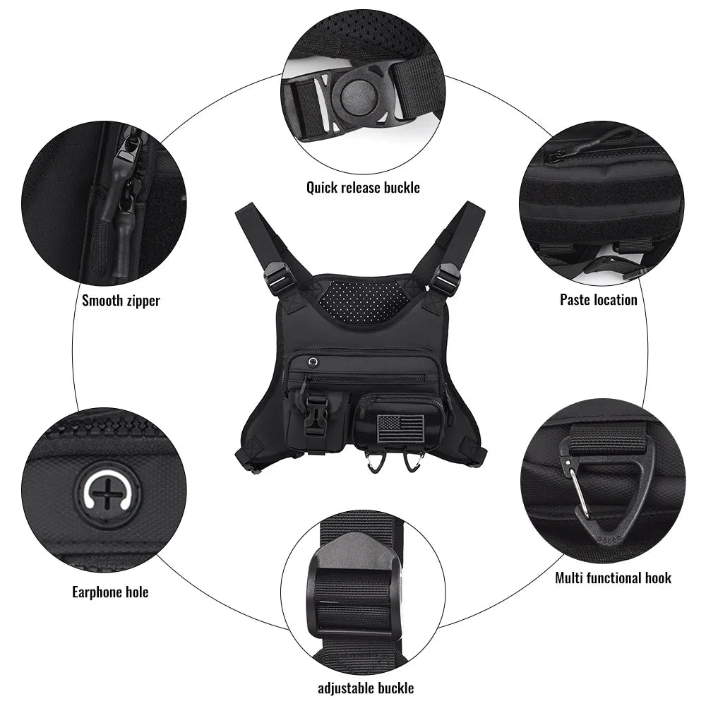 Tactical Chest Rig Vest Bag – Outdoor Running, Hiking & Hunting Pack