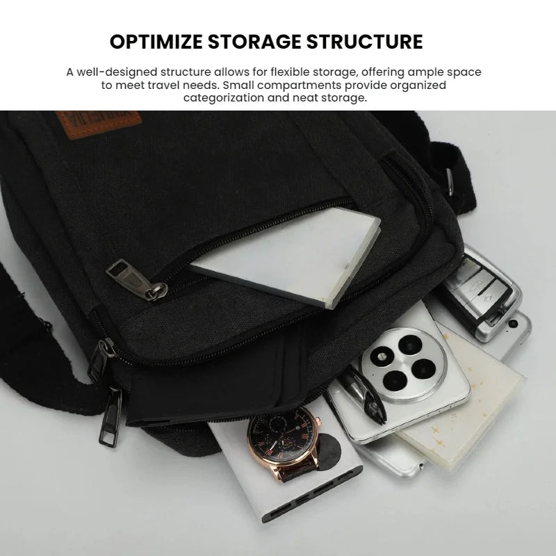 Canvas Crossbody Bag for Men – Vintage Messenger Sling
