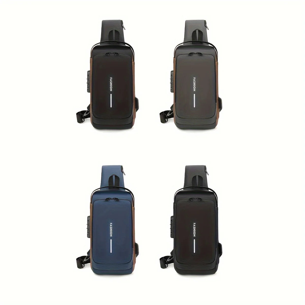 Anti-Theft Sling Bag for Men – Password Lock Chest Crossbody Pack