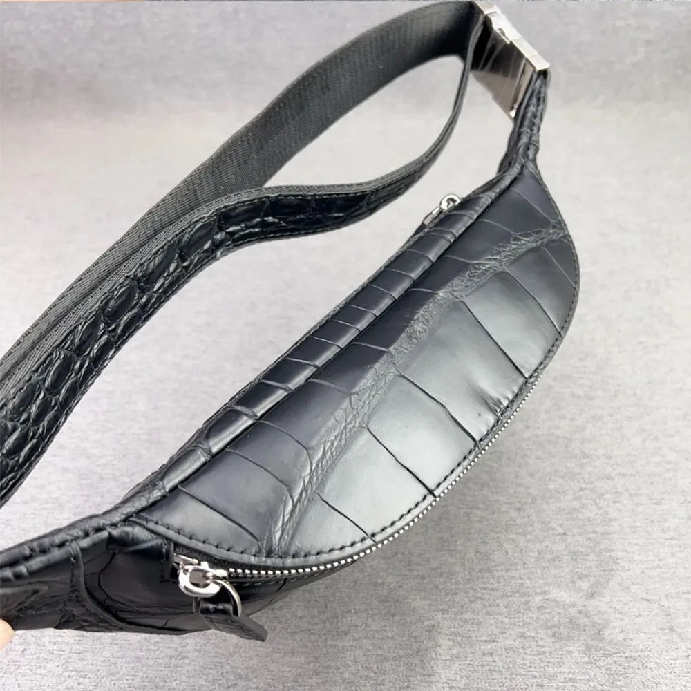 Crocodile Leather Waist Bag & Chest Pack for Men