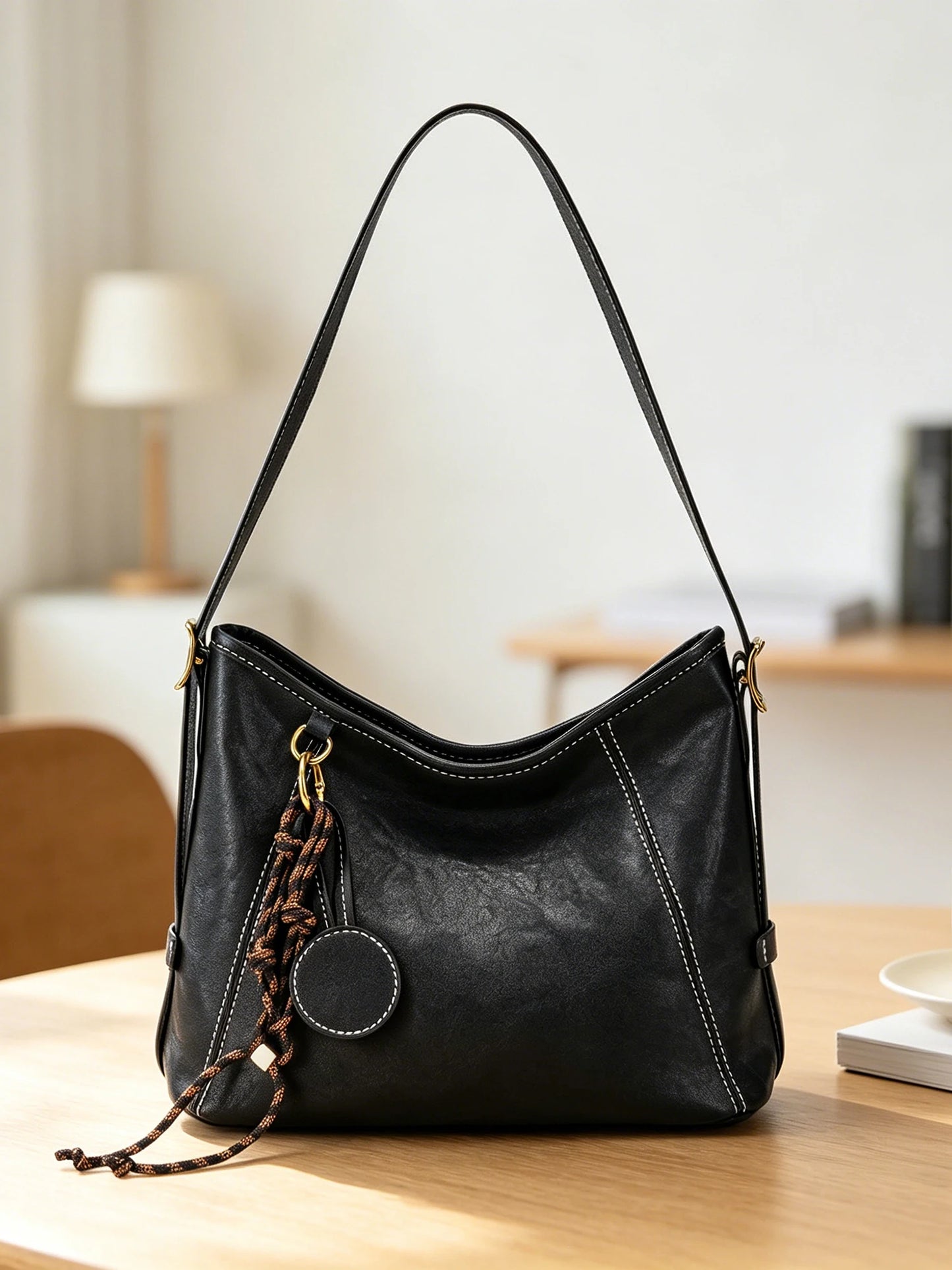 Women's Retro Hobo Shoulder Bag – Large Capacity Soft PU Leather Crossbody