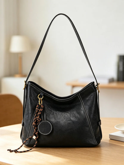 Women's Retro Hobo Shoulder Bag – Large Capacity Soft PU Leather Crossbody