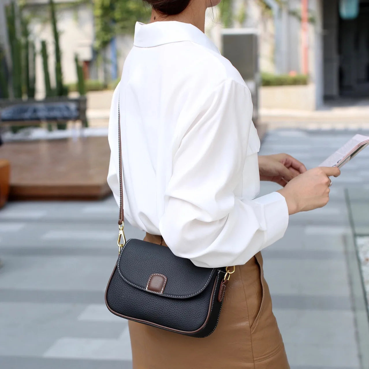 Crossbody Shoulder Bag for Women – PU Leather Flap Handbag