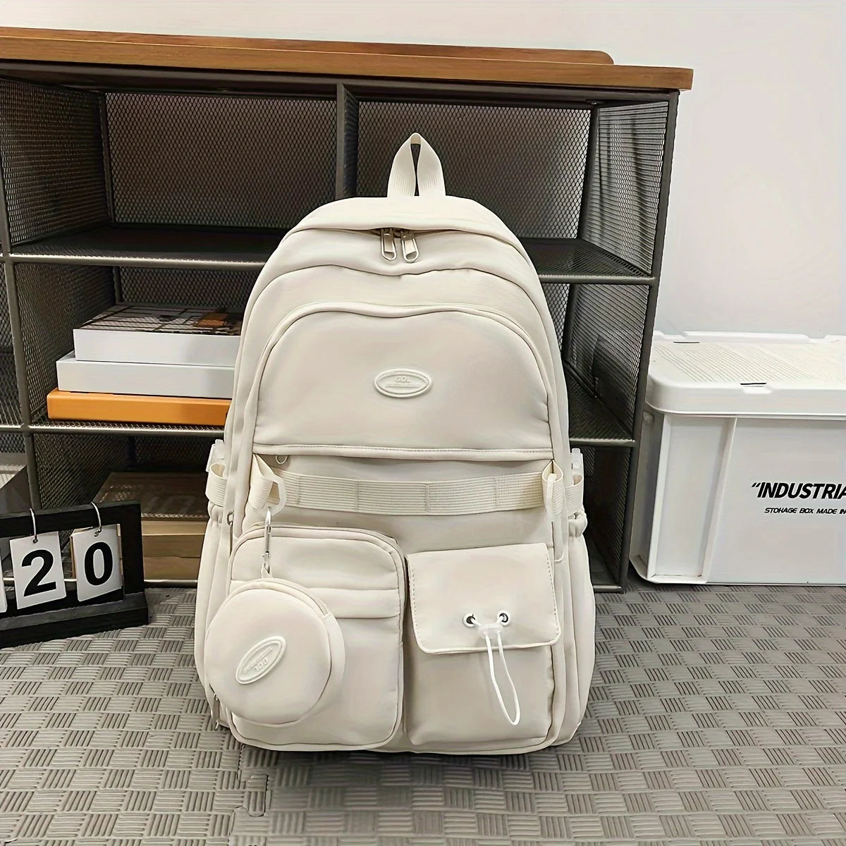 Large Capacity School Backpack with Mini Coin Pouch