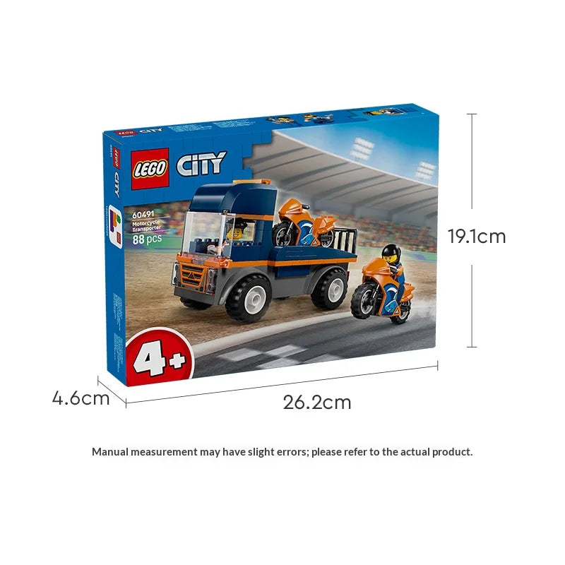LEGO City 60491 Motorcycle Transporter Building Set – 88 Pieces, Ages 4+
