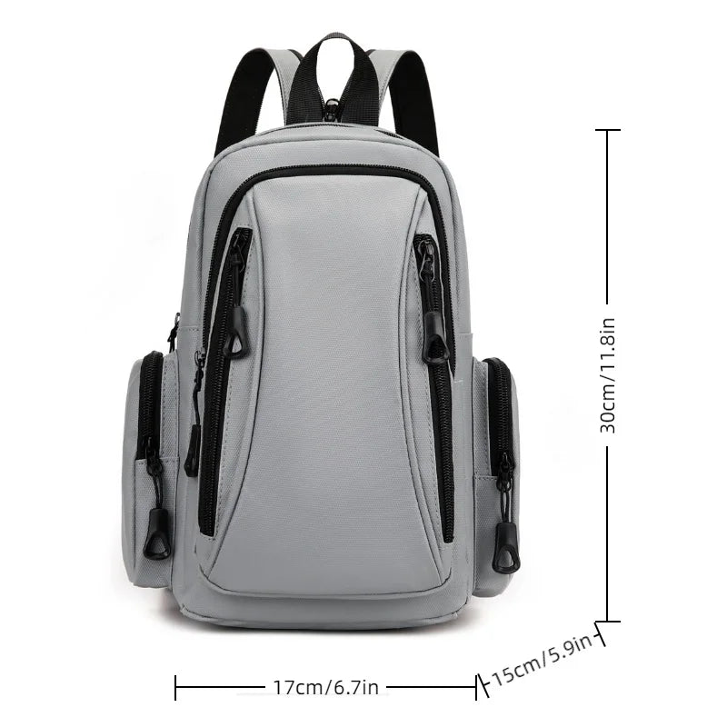 Men's Oxford Sling Chest Bag Mini Backpack