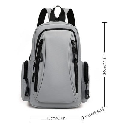 Men's Oxford Sling Chest Bag Mini Backpack