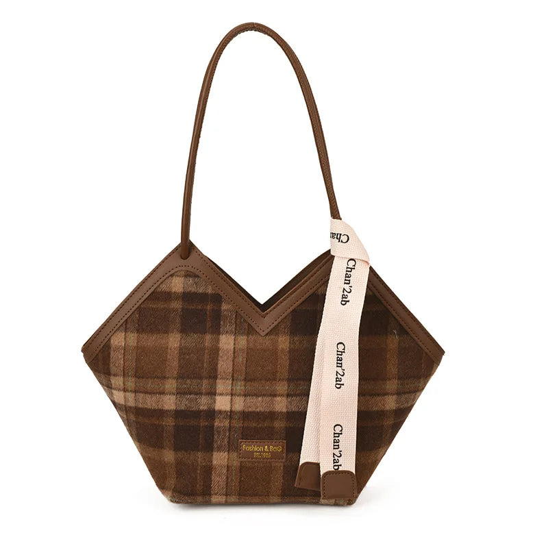 Cross-Border Large-Capacity Bag Women S Contrast Shoulder Tote Popular Commuter Underarm