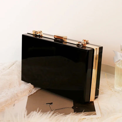 Clear Acrylic Box Evening Clutch Bags Women Boutique Chain Transparent Woman S Bag Purse Handbags