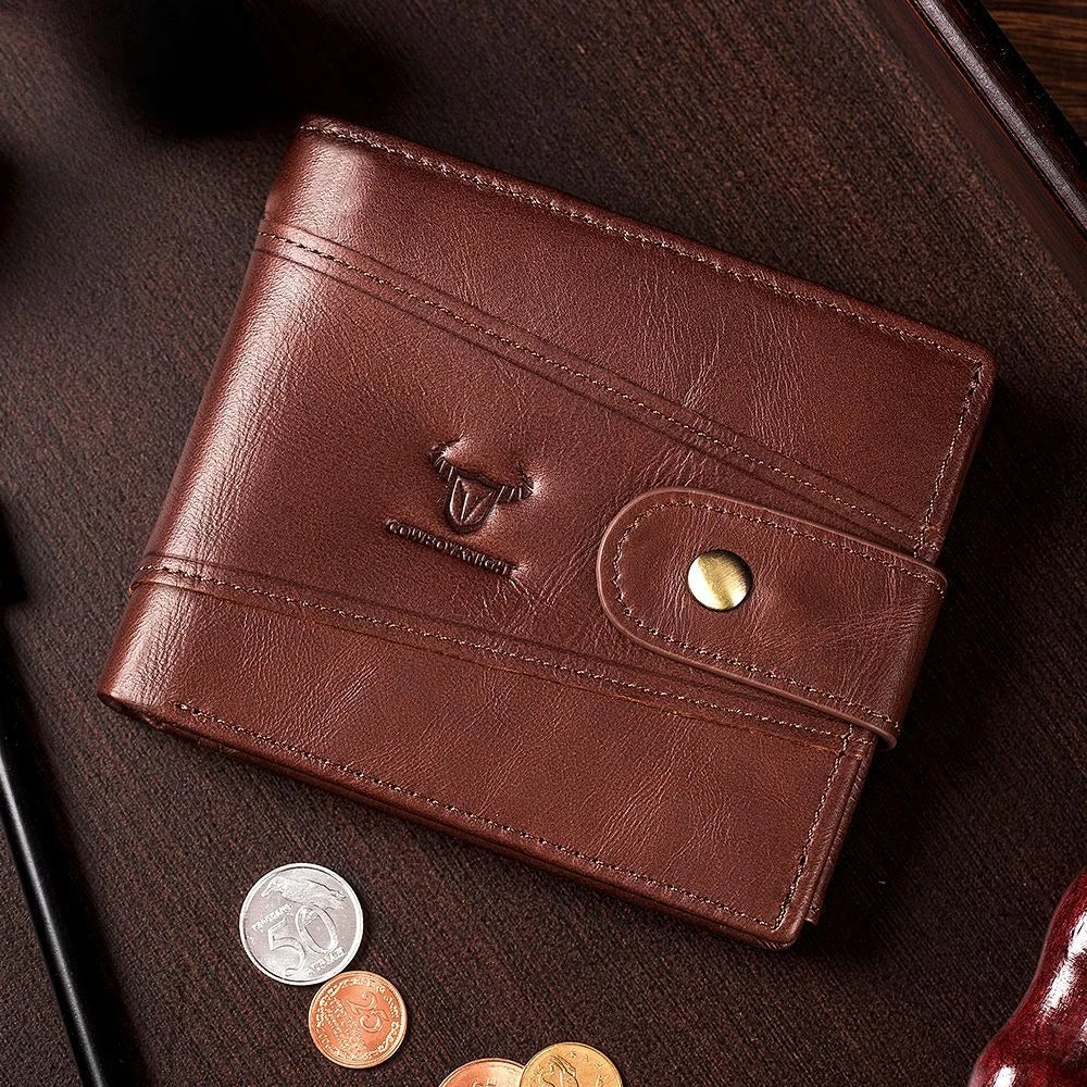 Men's Vintage Genuine Cowhide Leather Bifold Wallet