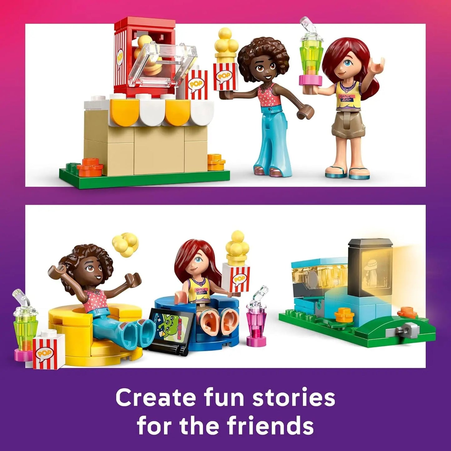 LEGO Friends 42642 Friendship Movie Night Building Set – 154 Pieces