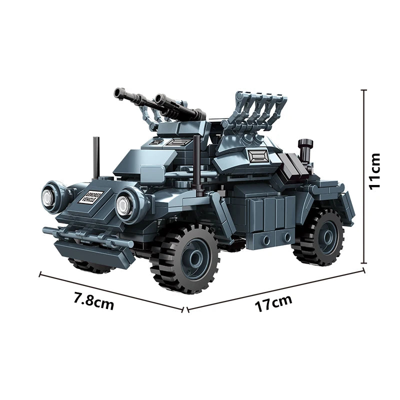 WWII Half-Track Armored Vehicle Building Blocks MOC Military Set