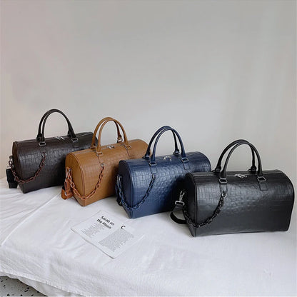Crocodile Pattern PU Leather Travel Duffle Bag for Women