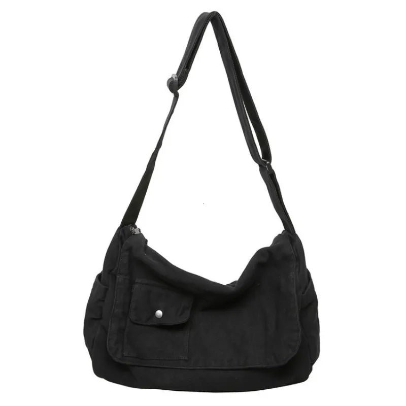 Canvas Crossbody Messenger Bag – Large Capacity Shoulder Bag
