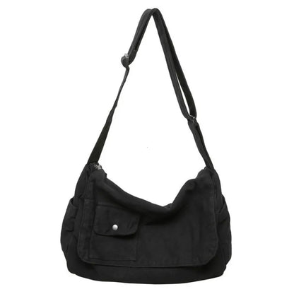 Canvas Crossbody Messenger Bag – Large Capacity Shoulder Bag