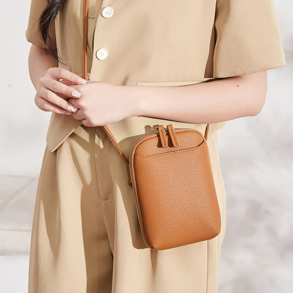 Classic Solid Color Women S Crossbody Bag High-Quality Pu Leather Shoulder Fashionableluxury Large