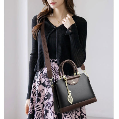 Luxury PU Leather Crossbody Bag for Women – 3-Layer Designer Handbag