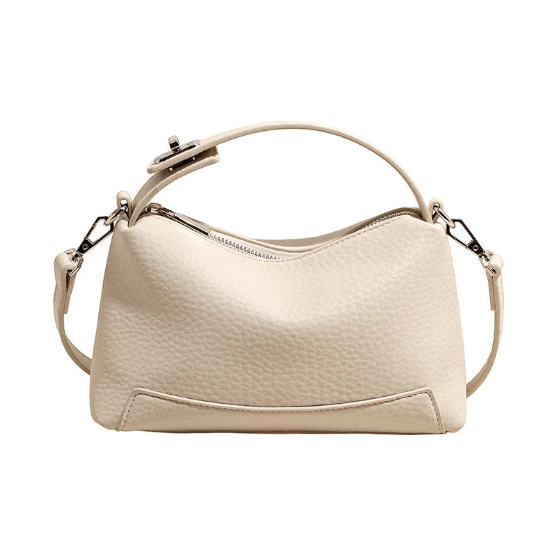Soft Leather Shoulder Bag – Women's Crossbody Handbag with Charm
