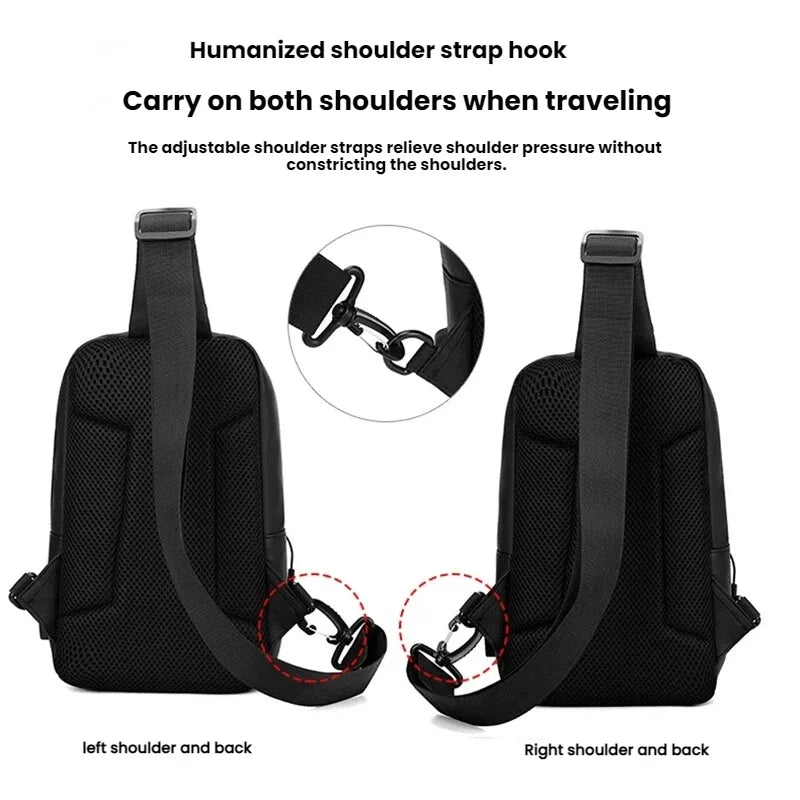 Sling Chest Bag for Men with USB Port – Crossbody Pack