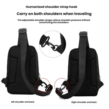 Sling Chest Bag for Men with USB Port – Crossbody Pack