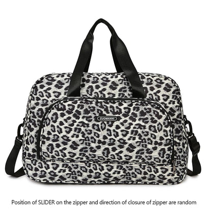 Leopard Print Large Capacity Women's Travel Gym Tote Bag