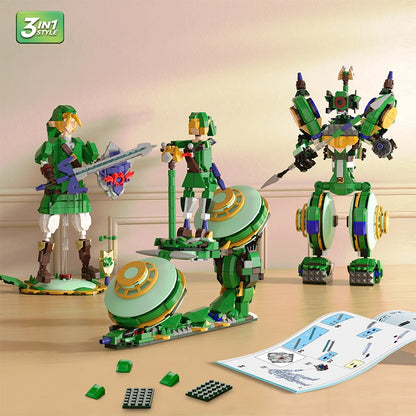 Legend of Zelda Link 3-in-1 Building Block Figure – 850 Pieces